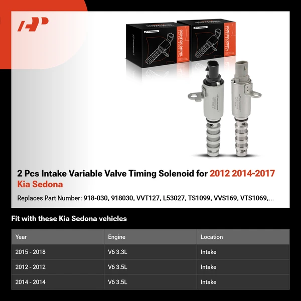 2 Pcs Intake Variable Valve Timing Solenoid for 2012 2014-2017 Kia Sedona