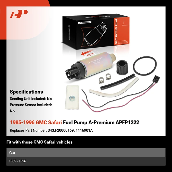 1985-1996 GMC Safari Fuel Pump A-Premium APFP1222