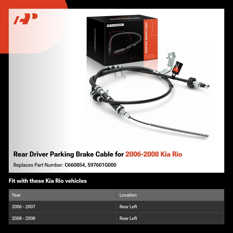 Rear Driver Parking Brake Cable for 2006-2008 Kia Rio