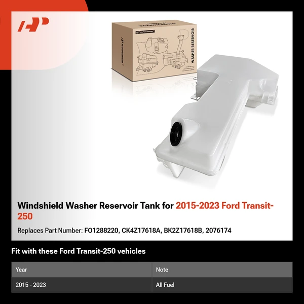 Windshield Washer Reservoir Tank for 2015-2023 Ford Transit-250