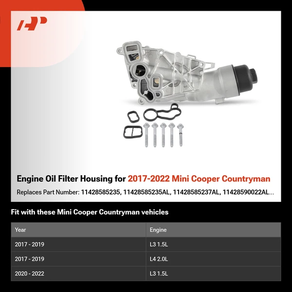Engine Oil Filter Housing for 2017-2022 Mini Cooper Countryman
