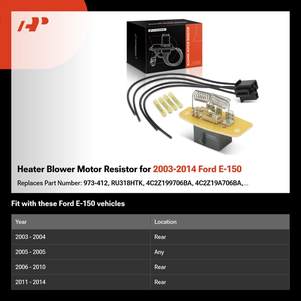 Heater Blower Motor Resistor for 2003-2014 Ford E-150