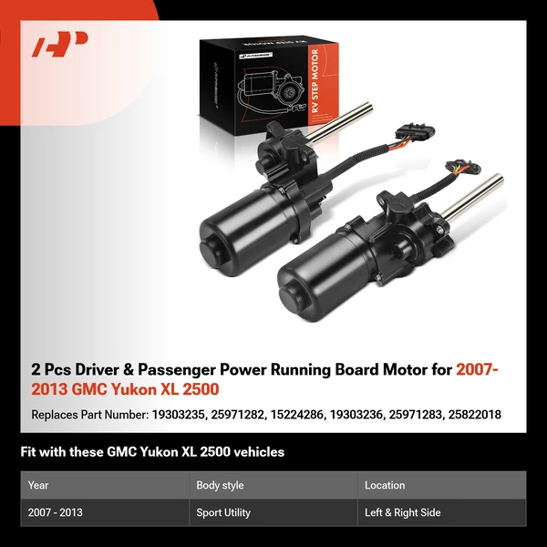 2 Pcs Driver & Passenger Power Running Board Motor for 2007-2013 GMC Yukon XL 2500