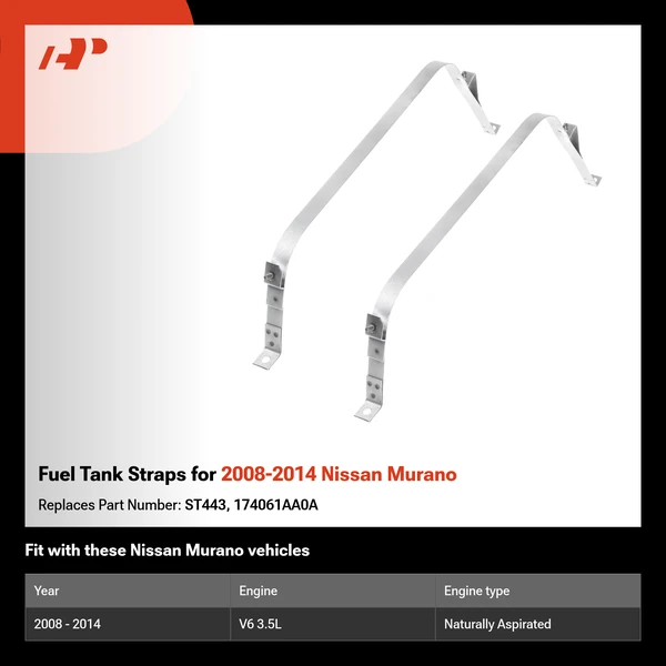 Fuel Tank Straps for 2008-2014 Nissan Murano