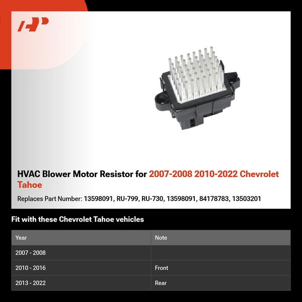 HVAC Blower Motor Resistor for 2007-2008 2010-2022 Chevrolet Tahoe