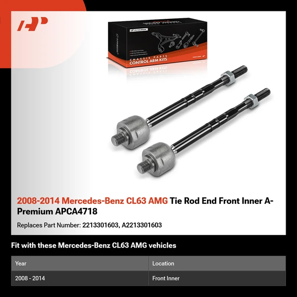 2008-2014 Mercedes-Benz CL63 AMG Tie Rod End Front Inner A-Premium APCA4718