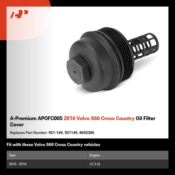 A-Premium APOFC005 2016 Volvo S60 Cross Country Oil Filter Cover