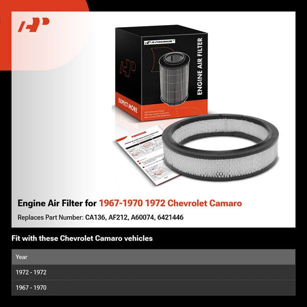 Engine Air Filter for 1967-1970 1972 Chevrolet Camaro