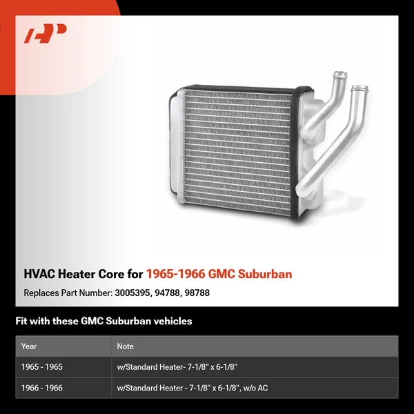 HVAC Heater Core for 1965-1966 GMC Suburban