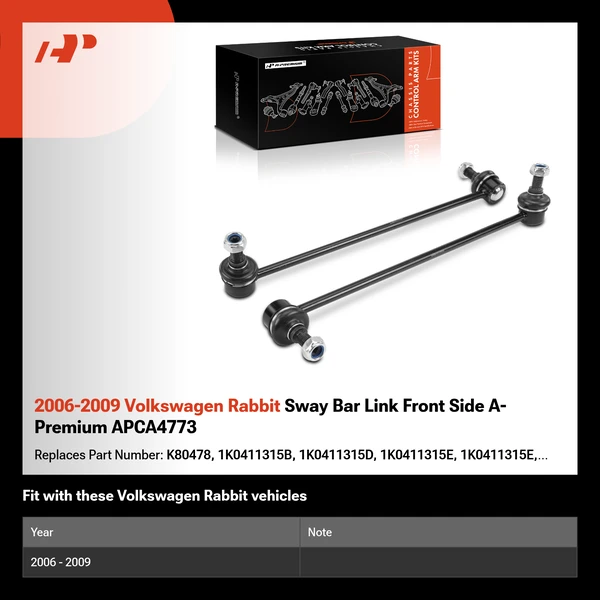 2006-2009 Volkswagen Rabbit Sway Bar Link Front Side A-Premium APCA4773