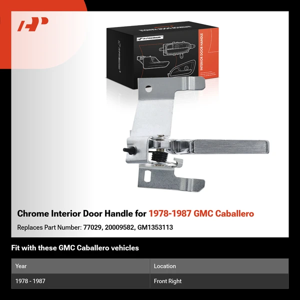 Chrome Interior Door Handle for 1978-1987 GMC Caballero