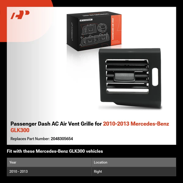 Passenger Dash AC Air Vent Grille for 2010-2013 Mercedes-Benz GLK300