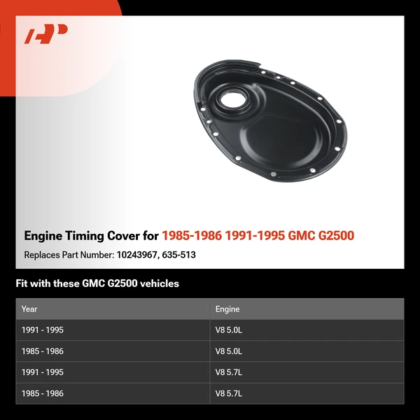 Engine Timing Cover for 1985-1986 1991-1995 GMC G2500