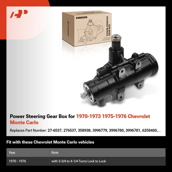 Power Steering Gear Box for 1970-1973 1975-1976 Chevrolet Monte Carlo