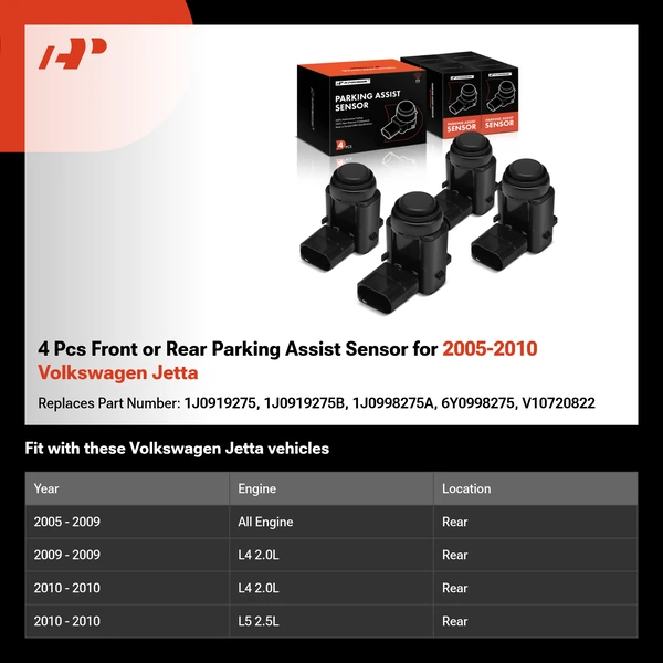 4 Pcs Front or Rear Parking Assist Sensor for 2005-2010 Volkswagen Jetta