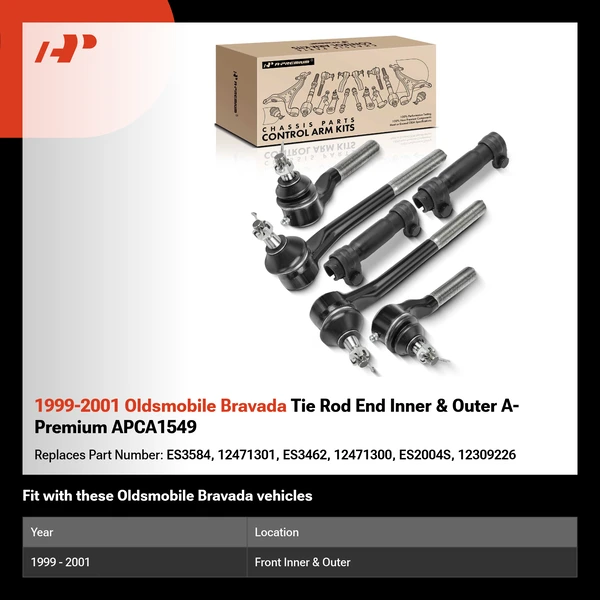 1999-2001 Oldsmobile Bravada Tie Rod End Inner & Outer A-Premium APCA1549
