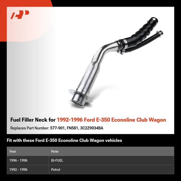Fuel Filler Neck for 1992-1996 Ford E-350 Econoline Club Wagon