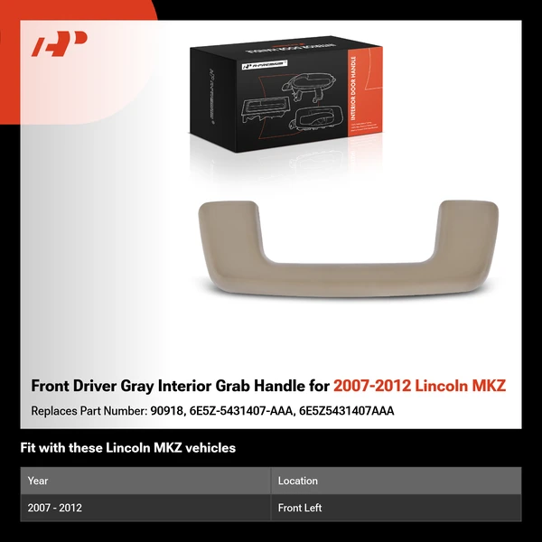 Front Driver Gray Interior Grab Handle for 2007-2012 Lincoln MKZ