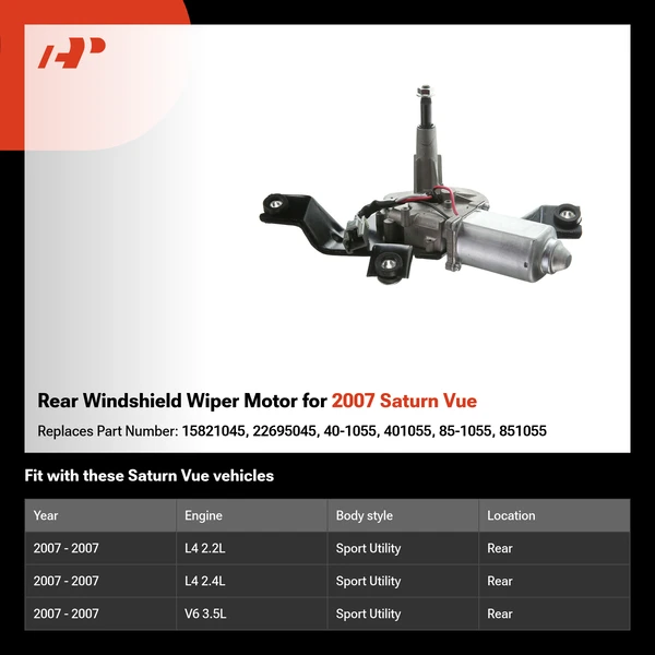 Rear Windshield Wiper Motor for 2007 Saturn Vue