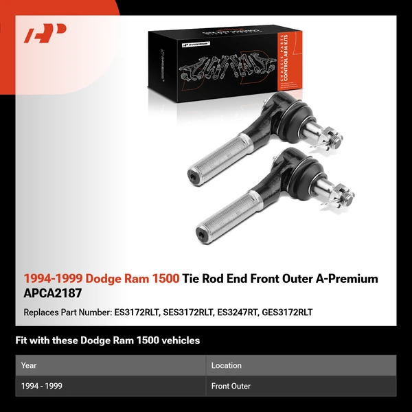 1994-1999 Dodge Ram 1500 Tie Rod End Front Outer A-Premium APCA2187