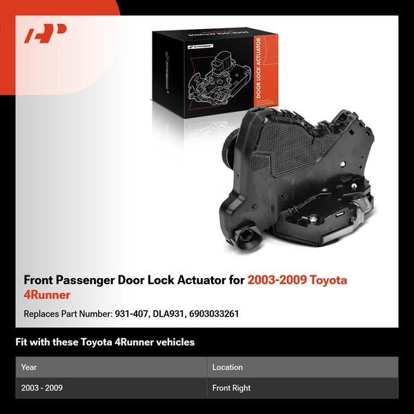 Front Passenger Door Lock Actuator for 2003-2009 Toyota 4Runner