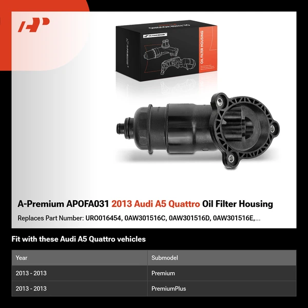 A-Premium APOFA031 2013 Audi A5 Quattro Oil Filter Housing