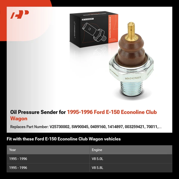 Oil Pressure Sender for 1995-1996 Ford E-150 Econoline Club Wagon