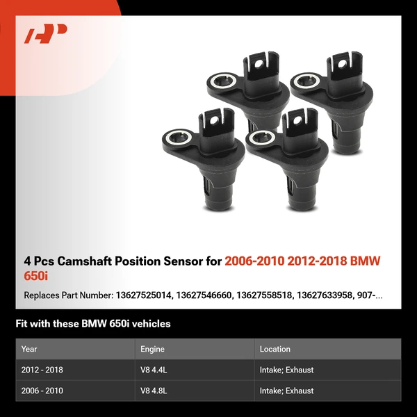 4 Pcs Camshaft Position Sensor for 2006-2010 2012-2018 BMW 650i