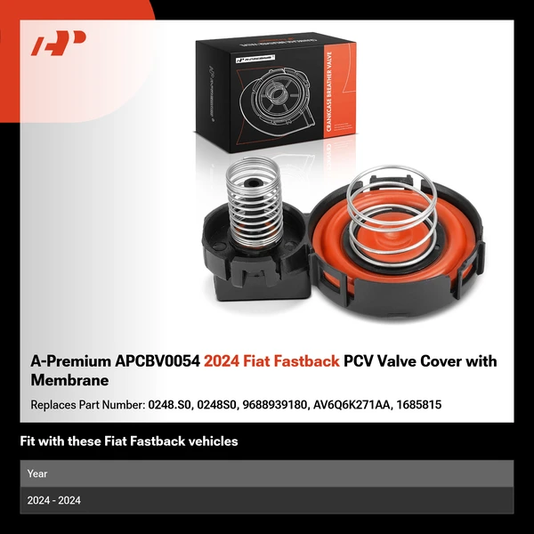A-Premium APCBV0054 2024 Fiat Fastback PCV Valve Cover with Membrane