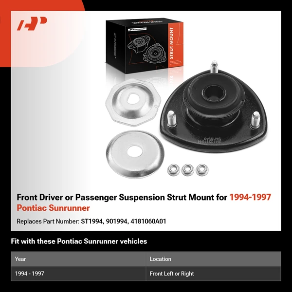 Front Driver or Passenger Suspension Strut Mount for 1994-1997 Pontiac Sunrunner