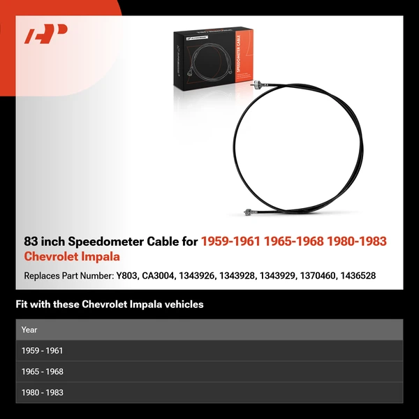 83 inch Speedometer Cable for 1959-1961 1965-1968 1980-1983 Chevrolet Impala