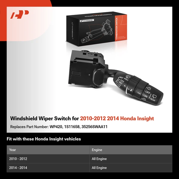 Windshield Wiper Switch for 2010-2012 2014 Honda Insight