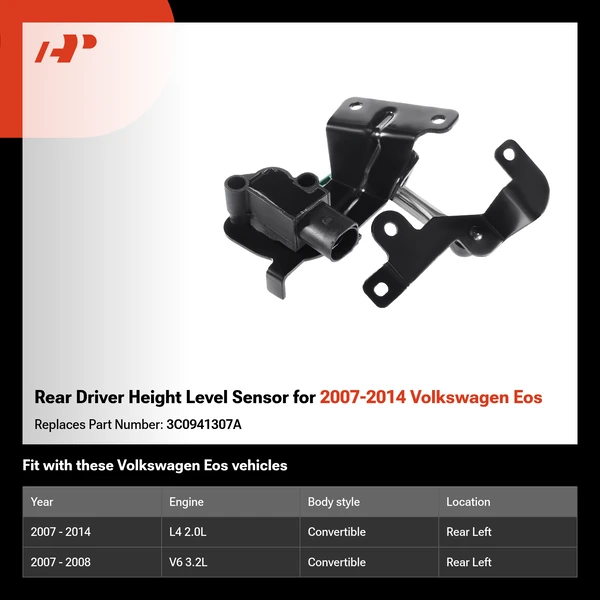 Rear Driver Height Level Sensor for 2007-2014 Volkswagen Eos