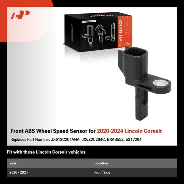 Front ABS Wheel Speed Sensor for 2020-2024 Lincoln Corsair