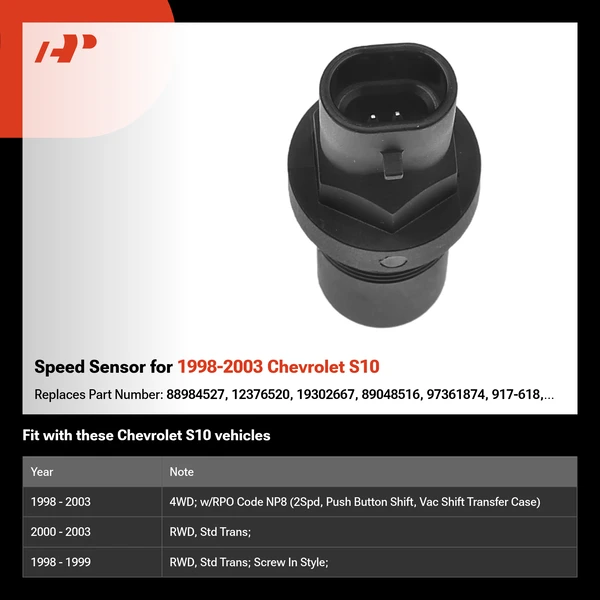 Speed Sensor for 1998-2003 Chevrolet S10