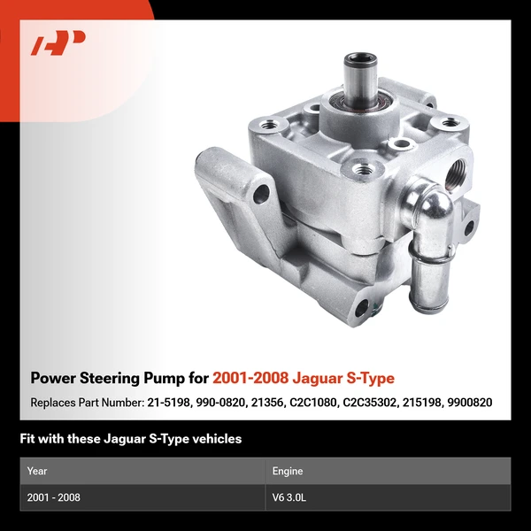 Power Steering Pump for 2001-2008 Jaguar S-Type