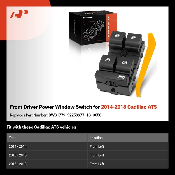 Front Driver Power Window Switch for 2014-2018 Cadillac ATS