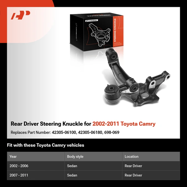Rear Driver Steering Knuckle for 2002-2011 Toyota Camry