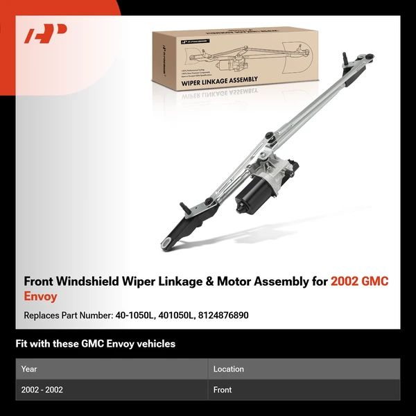Front Windshield Wiper Linkage & Motor Assembly for 2002 GMC Envoy