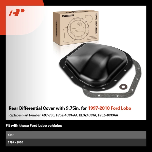 Rear Differential Cover with 9.75in. for 1997-2010 Ford Lobo