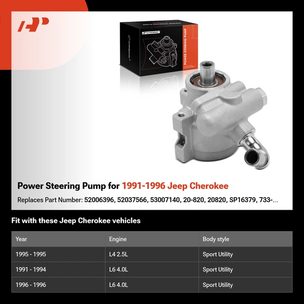 Power Steering Pump for 1991-1996 Jeep Cherokee