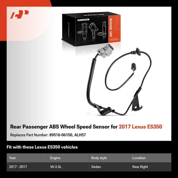 Rear Passenger ABS Wheel Speed Sensor for 2017 Lexus ES350