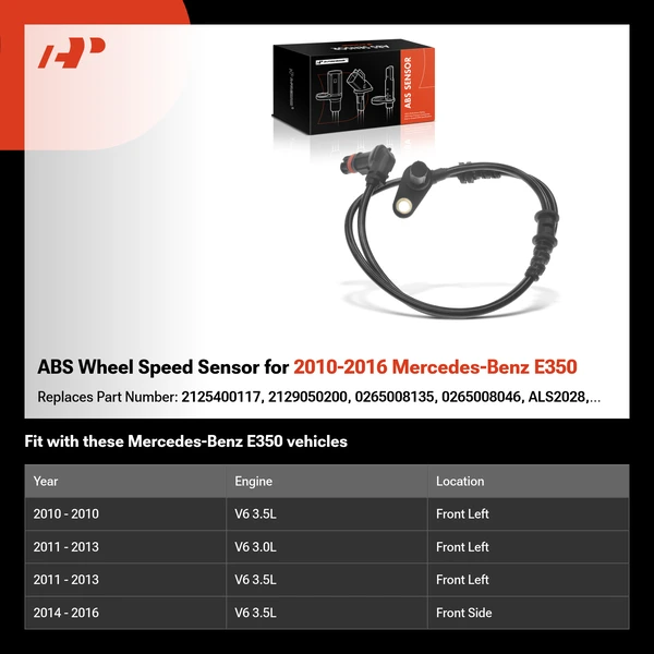 ABS Wheel Speed Sensor for 2010-2016 Mercedes-Benz E350