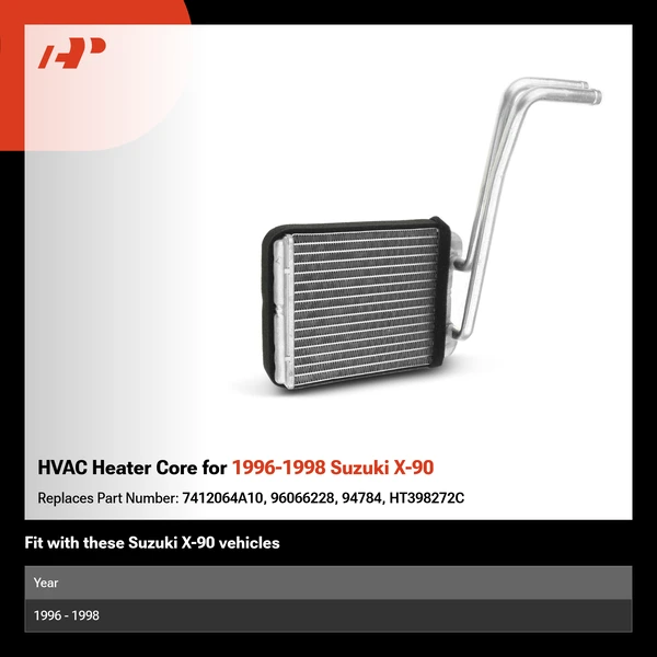 HVAC Heater Core for 1996-1998 Suzuki X-90