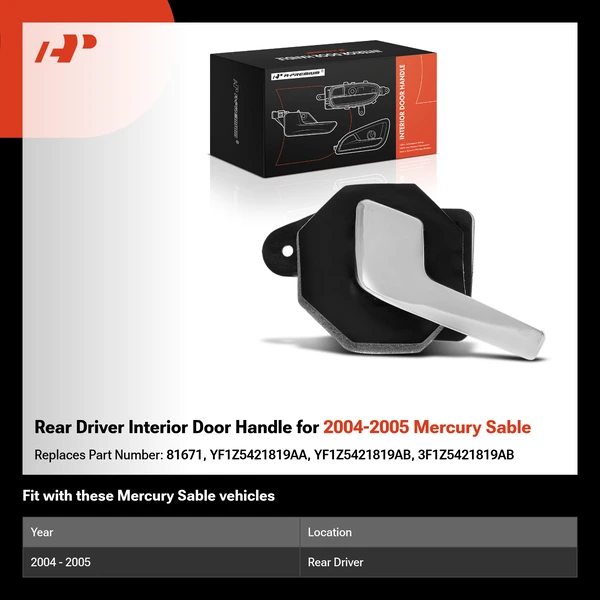 Rear Driver Interior Door Handle for 2004-2005 Mercury Sable