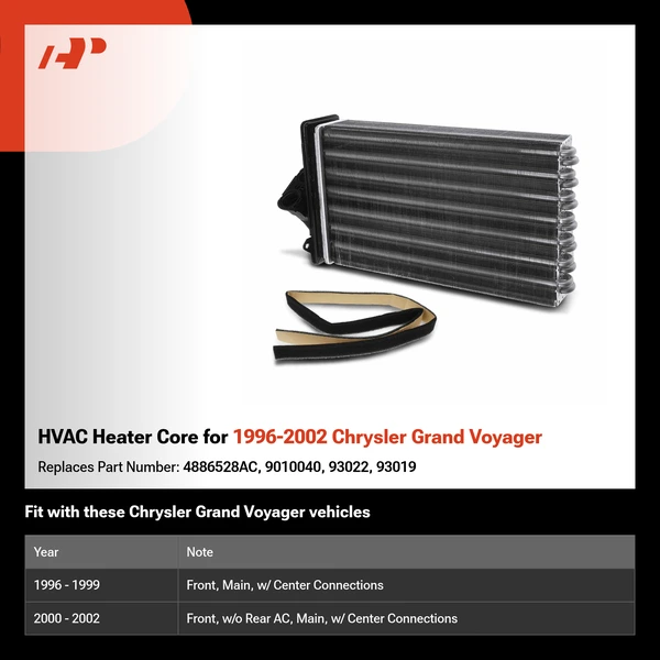 HVAC Heater Core for 1996-2002 Chrysler Grand Voyager