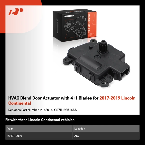 HVAC Blend Door Actuator with 4+1 Blades for 2017-2019 Lincoln Continental
