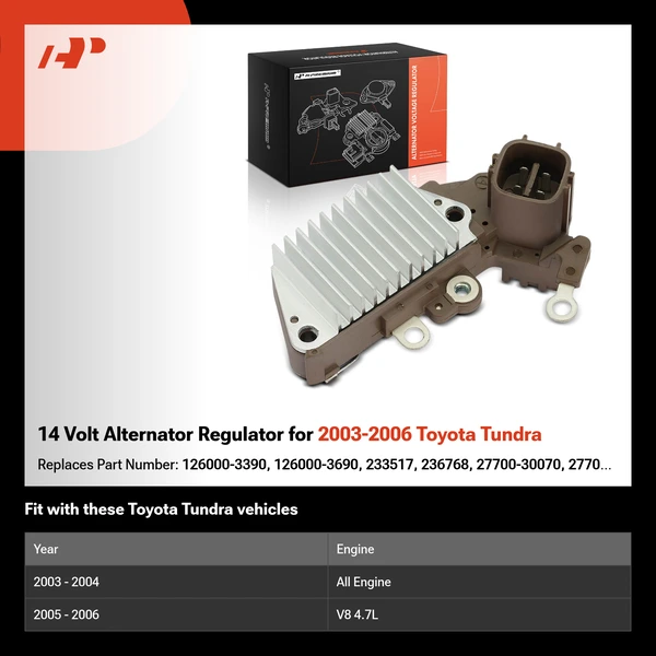 14 Volt Alternator Regulator for 2003-2006 Toyota Tundra