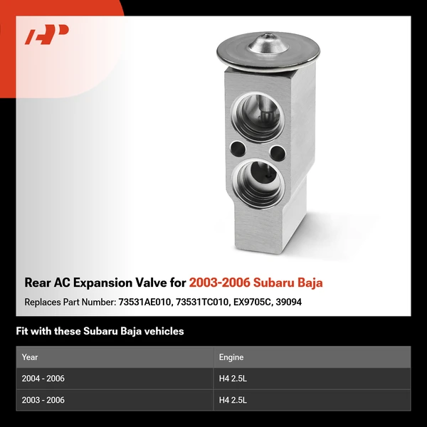 Rear AC Expansion Valve for 2003-2006 Subaru Baja