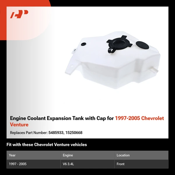 Engine Coolant Expansion Tank with Cap for 1997-2005 Chevrolet Venture